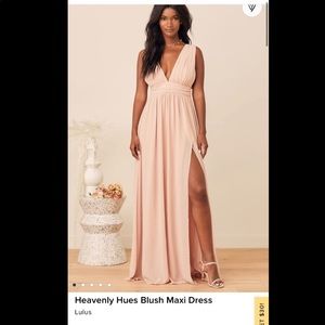XXS heavenly hues bridesmaid maxi dress in blush